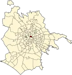 Position of the zona urbanistica within the city of Rome