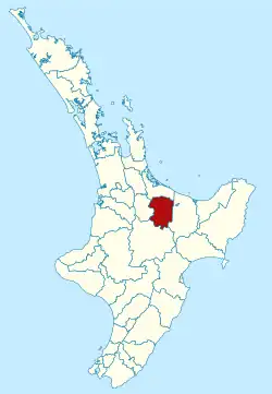 Rotorua district within the North Island