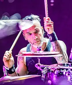 Mayorga performing with Stone Sour in 2018