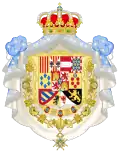 Spanish monarch's arms with the mantle of the Order of Charles III (until 1931)