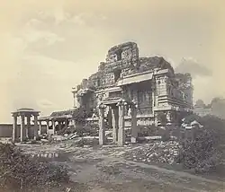 Photograph of the ruins of the Vijayanagara Empire at Hampi, now a UNESCO World Heritage Site in 1868