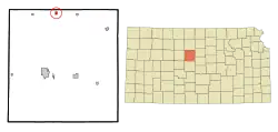 Location within Russell County and Kansas