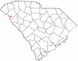 Location of Starr, South Carolina