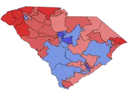The 2022 South Carolina gubernatorial election results by state senate district