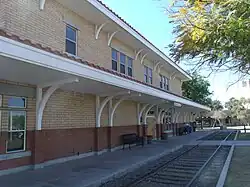 Front view of Stillman Station, a replica of the Clifton Station (Clifton Az.) built in 1901