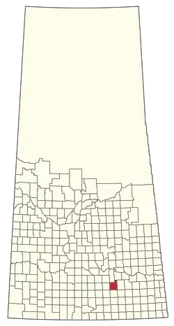 Location of the RM of Lajord No. 128 in Saskatchewan