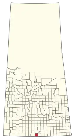 Location of the RM of Poplar Valley No. 12 in Saskatchewan