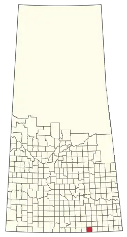 Location of the RM of Souris Valley No. 7 in Saskatchewan