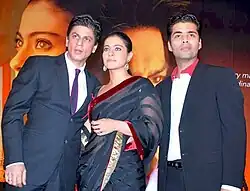 Shah Rukh Khan with Kajol and Karan Johar