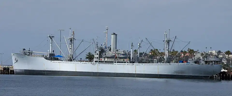 Side view of the ship from the water