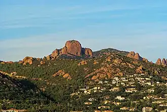 The Saint-Pilon rock as seen from Agay.