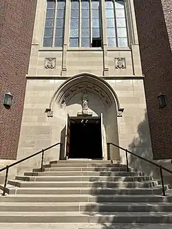 Front Entrance Portal and tympanum, as seen from Dayton Avenue