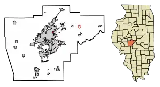Location of Grandview in Sangamon County, Illinois.