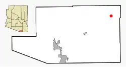 Location in Santa Cruz County and the state of Arizona