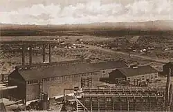 The Sasco Power House with the town in the background