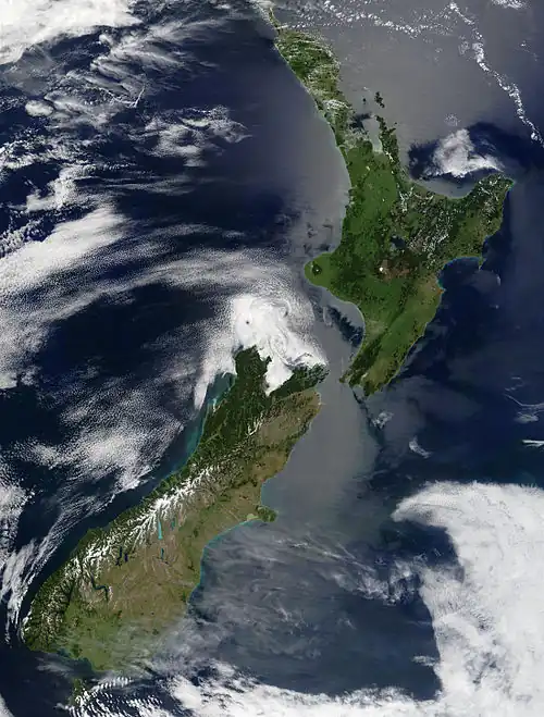 Satellite image of New Zealand