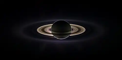 The planet Saturn, see here eclipsing the sun