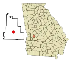 Location in Schley County and the state of Georgia