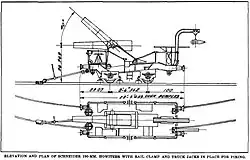 A line drawing of a mle 1916 two-axle carriage.