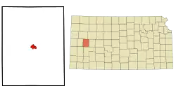 Location within Scott County and Kansas