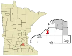 Location within Minnesota and Scott County