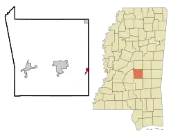 Location of Lake, Mississippi
