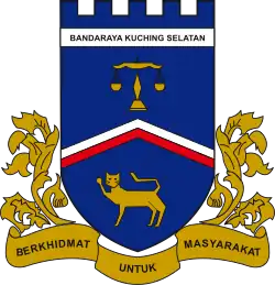 An example of canting arms outside Europe: the Malaysian city of Kuching features a cat on its municipal coat of arms, kuc(h)ing being the Malay word for cat
