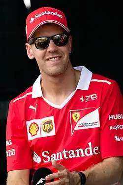 portrait of Sebastian Vettel wearing sunglasses