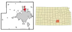 Location within Sedgwick County and Kansas