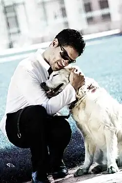 Serafín Zubiri with his guide dog, Xifo in 2010