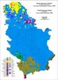 Ethnic structure of Serbia by settlements 1961.