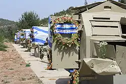 Remains of armored supply convoys used during the siege of Jerusalem