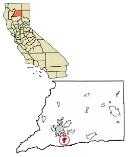 Location of Anderson in Shasta County, California