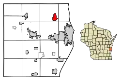 Location of Howards Grove in Sheboygan County, Wisconsin.