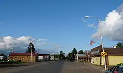 On main street, facing east