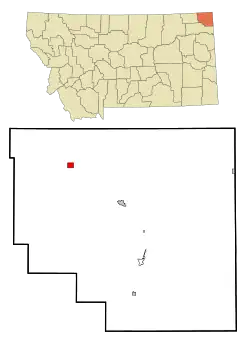 Location of Outlook, Montana