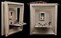 "Echo Fugue", 33 1/2 x 27 x 15 1/2 inches, Found objects including frame, marble, brass, insects, photograph, wax, music box, 2003