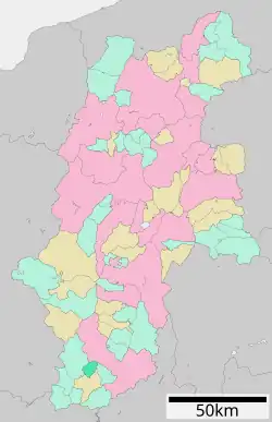 Location of Shimojō in Nagano Prefecture