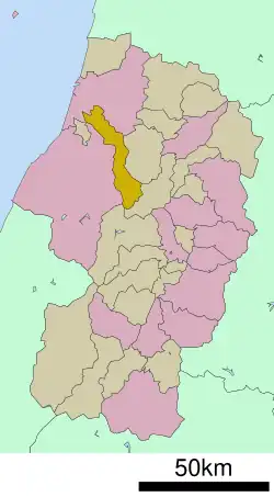 Location of Shōnai in Yamagata Prefecture