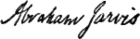Abraham Jarvis's signature