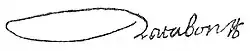 Signature of Antoine de Ratabon: "Ratabon A"