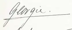 Prince George's signature