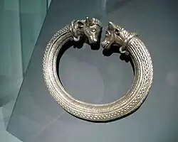The Trichtingen silver torc with bull heads, perhaps 2nd century BC