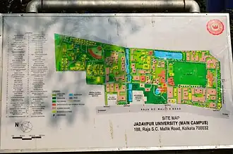 Jadavpur University main campus map (as of 2015)