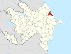 Map of Azerbaijan showing Siyazan District