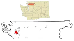 Location of Mount Vernon in Washington State