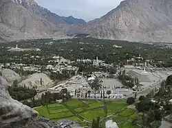 Valley town seen from above