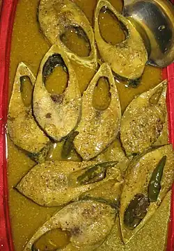 Sorshe Ilish, a dish of smoked ilish with mustard-seed paste, has been an important part of both Bangladeshi and Bengali cuisine.
