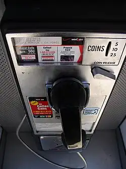 GTE Automatic Electric 120-series (specifically a 120C) single-slot coin phone in Santa Monica, California, United States