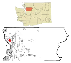 Location of John Sam Lake, Washington
